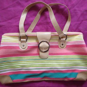 Bath & Body Works Bag Travel Carry on Beach Purse Stripes Vacation Weekend